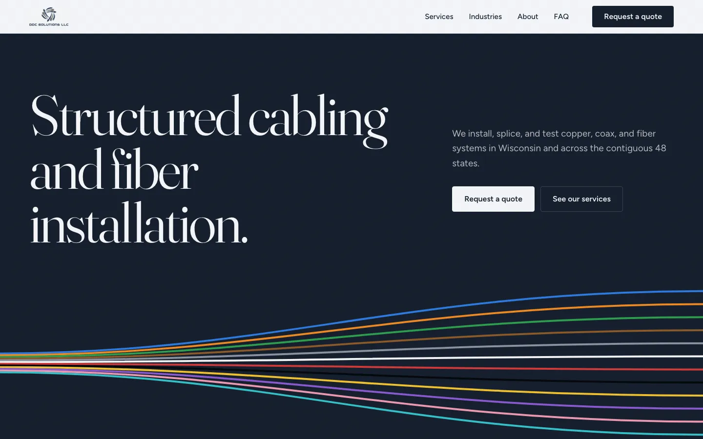 Homepage of the DDC Solutions website